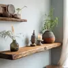 Estante de Esquina Retro de Madera Maciza Pura Estante de Almacenamiento Montado en la Pared Estante de Pared Estante de Pared Ancho Tablero de Partición Original