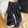 Pantalones de Lana de Pierna Ancha para Mujer 2026 Nuevos de Cintura Alta Casual Temperamento Holgados de Pierna Ancha Caída Rectos hasta el Suelo Pantalones 8654-1