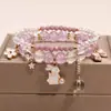 Pulsera de conejo Spot para mujer Pulsera de cristal de Princesa para amigas un par de banda elástica Dulce regalo de cumpleaños para estudiante Pulsera