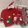 Suéter Navideño para Niñas Ropa de Invierno Engrosada Nuevo Estilo Coreano Suéter de Punto Infantil Top Cálido para Bebé de Moda