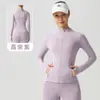 Nuevo Conjunto de Yoga para Mujer Cuello Alto Manga Larga con Agujeros para Pulgar Bolsillos Adelgazantes Sensación de Segunda Piel Conjunto de Dos Piezas para Pilates