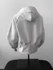 Sudadera Desestructurada Gris Pesada de Exportación Transfronteriza para Hombre Otoño Sudadera con Capucha Retro Americana de Gama Alta Chaqueta con Empalmes