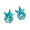 Brincos Estilo Novo Transfronteiriço de Pérola Imitação Estrela do Mar Concha para Mulheres, Brincos de Nicho de Luxo de Alta Qualidade, Acessórios de Orelha Modernos e Elegantes para Mulheres