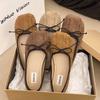 Zapatos Planos de Boca Baja Vintage Estilo Coreano para Mujer 2025 Nueva Llegada de Primavera con Lazo Suela Suave Elegantes Zapatos Mary Jane