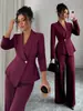 Colección Otoño 2025: Conjunto de Traje Europeo y Americano Transfronterizo para Mujer, Elegante y Moderno Blazer de Manga Larga y Pantalón Recto Conjunto de Dos Piezas