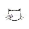 Aleación de Titanio F136 Incrustada con Circonita 5A Lindos Aretes de Gato Kt con Espiral Interno Joyería para Perforación de Hélice