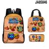 Mochila de Juego 3D Transfronteriza de Producto Nuevo Mochila Escolar Bolsa de Almuerzo para Niños Estuche Set de Tres Piezas