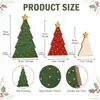 Set de Árbol de Navidad de Madera Pintada Retro Adorno Tres Colores con Estrella Decoración de Árbol Pequeño de Escritorio Adorno de Decoración Festiva