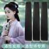 Pieza de peluca Hanfu no se enreda fácilmente pieza de pelo aceitoso fila de pelo especial para maquillador pieza de pelo liso estilo de peinado de rodete para vestido antiguo
