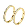 Europa y Estados Unidos acero titanio transfronterizo con taladro alto nivel de sentido de diseño nicho muy fino anillo de pareja joyería de acero inoxidable mujeres al por mayor