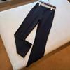 Versión Grande Pierna Larga Pantalones Pequeños Negros Cintura Alta Slim Ajustado Pantalones Elásticos para Mujer Otoño e Invierno Nuevo H0903L