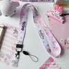 Cordão para celular desenho animado fofo versão alargada corda de pescoço longa identificação de nome ID porta-cartão de refeição ornamentos chaveiro