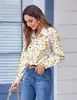 Moda Feminina Transfronteiriça Nova Amazon Primavera/Verão 2026 Roupas Europeias e Americanas Versátil Estampada Casual Gola Lapela Camisa de Manga Longa