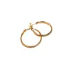 Brincos Argola Lisos de Prata Banhada a Ouro Real 18K Brincos Simples Versáteis para Roupa de Trabalho da Moda Brincos de Alta Qualidade Europeus e Americanos para Mulheres