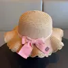 Sombrero de sol de estilo pastoral para niñas, sombrero de paja con temática de bosque para niños, sombrero de sol para protección solar en la playa para niñas, sombrero de sol con protección UV
