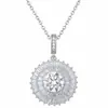 Collar de Girasol con Moissanita y Incrustaciones Completas de Diamante, Colgante de Lujo, Cadena Ligera de Lujo para Clavícula para Mujeres, Collar de Moissanita de 1 Quilate