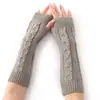 G-13 Luvas Sem Dedos com Padrão de Cânhamo Grosso Outono e Inverno Mangas de Lã de Meio Dedo para Homens e Mulheres Mangas de Braço Quentes Tricotadas