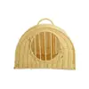 Gaiola de gato portátil de imitação de Rattan em estoque para atacado, ninho de gato de mão, bolsa de gato, casa de gato fechada, abrigo de gato, espaço grande, respirável
