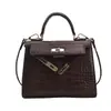 Bolsa de Mão Retro de Comércio Exterior Acessível de Luxo com Padrão de Pedra para Mulheres Moda Inverno 2024 Elegante para o Dia a Dia Versátil Bolsa Transversal