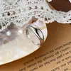 Anillo Geométrico Liso de Plata de Ley S925 para Mujer, Anillo de Estilo de Lujo Ligero de Moda de Gama Alta, Anillo Sencillo de Banda Lisa Nicho Anillo de Cola Venta al por Mayor