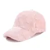 Amazon Europa Boné de Baseball de Pelúcia de Inverno Feminino Lã de Cordeiro Cor Sólida Par Chapéu de Baseball Outdoor de Inverno