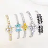 Pulsera Ajustable de Trébol de Cuatro Hojas para Transmisión en Vivo de TikTok Pulsera de Lujo Ligero Simple para Mujer Pulsera de Diamantes Ins para Mujer Regalo Pequeño