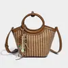 Bolsa Tote Grande Estilosa de Alta Qualidade Estilo Coreano 2026 Nova Tendência Fashionável de Palha com Alça Única Simples para Ombro ou Axila Bolsa de Praia