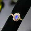 Explosiones de mejor venta transfronterizas anillo abierto con incrustaciones de ópalo natural de plata de ley s925 para mujer piedra principal 4x 6mm directo de fábrica