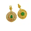 Tienda de Oro Mismo Estilo Pepita de Oro Antigua Filigrana de Diamante Calabaza Hebilla de Seguridad Colgante Giratorio Oro Jade Riqueza y Prosperidad Colgante