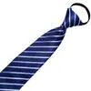 Fabricante Hombres Negros Casual Rayas Azules Corbata de Negocios Corbata Perezosa 8cm Corbata sin Corbata al por Mayor Cremallera