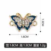 Pingente duplo de borboleta com gota de óleo cravejado de diamantes pode ser combinado para vendas transfronteiriças. Acessórios de pingente para pulseiras e colares, DIY, direto do fabricante
