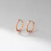 Pendientes Triangulares Pequeños Incrustados con Diamantes de Plata de Ley S925 Nalan, Exquisitos y Simples, Aros Lisos de Nicho Estilo Ins M07757