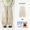 Pudding Haru Roupa de Outono Meninas Roupa Infantil Calça Estilosa 2026 Novidades de Outono Crianças Versátil 100% Algodão Calça de Trabalho