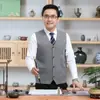 Chaleco cárdigan de punto de un solo botón para hombre de otoño e invierno, chaleco interior de lana de color liso, suéter sin mangas para hombre de negocios