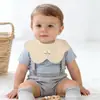 Babadores Infantis de Algodão Puro Flor Bibs Classe A Babadores de Baba Babadores de Alimentação para Crianças Pequenas Cor Sólida 360 Babadores de Petal de Crepe para Bebê
