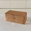 Caja de Almacenamiento Escritorio Cosméticos Joyería Caja de Almacenamiento Rectangular Pequeño Miscelánea Snacks Cesta de Almacenamiento de Ratán Caja Cesta de Almacenamiento