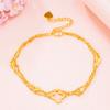 Tobillera de imitación de oro de 18 quilates para mujer, cara sonriente, estilo coreano, joyería de playa Dongdaemun, simple, personalidad, joyería para el pie de oro de arena