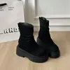 Botas Largas para Mujer 2026 Estilo Nuevo Botas para Mujer Invierno Punta Cuadrada Cremallera Lateral Botas Altas Tacón Grueso para Mujer Botas Ajustadas Botas de Moda Mujer