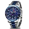 Reloj de Cuarzo de Negocios para Hombre Lige/Lige Transfronterizo Tres Ojos Seis Manecillas Multifunción Resistente al Agua Cronógrafo