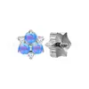 Clavo de Oreja de Titanio F136 Jelly Aurora Aobao Flor de Tres Pétalos Uña de Labio Uña de Cartílago de Oreja Aleación de Titanio G23 Joyería para Perforación Clavo de Oreja