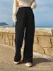 Bolsa transversal feminina de ombro larga, calça de perna larga, calça casual, nova importação europeia e americana da Amazon, confortável, solta, modeladora