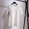 Política de deformación 200 kg abrigo largo regular holgado slim camiseta de manga corta 2024 verano nuevo ropa de mujer de talla grande