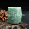 Taza de Té de Jade Natural de Guizhou, Taza Recta para Anfitrión, Taza de Jade Color Esmeralda, Copa de Vino de Jade Lantian