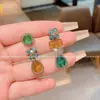 Pendientes de Diamante Incrustados con Cristal Estilo Coreano Moda Exagerada Estilo Ab Modelo Nuevo 2025 Luz de Lujo Personalidad Única Pendientes de Diseño de Nicho