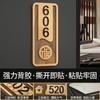 Placa de matrícula da casa Placa de identificação acrílica para casa de família Hotel Homestay Wood Grain Decoration Punch-free Digital Room Sign