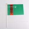 Bandera de Turkmenistan para agitar a mano 14*21cm Bandera de 5.5*8 pulgadas en stock Bandera pequeña de Turkmenistán No. 8