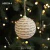Adorno Navideño Colgante de Bola de Espuma Envuelto en Cuerda de Cáñamo de 8 cm Decoración de Accesorios de Árbol de Navidad de Sisal En Stock