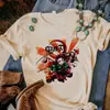 Camiseta Gráfica de Desenho Tanjiro Feminina Camiseta de Anime Mangá Japonês Camiseta Demon Slayer Roupas Estéticas Femininas
