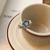Anillo FANTAI con forma de estrella y perla sonriente para hombre y mujer, con apertura irregular en el dedo índice y estrella de la suerte azul.