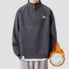 2025 Novos Tops Casuais Finos Masculinos com Meio Zíper para Primavera e Outono Camisas Polo de Outono Moletons Forrados com Lã para Homens